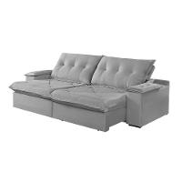 Sofá 3 Lugares Retrátil E Reclinável Martins M-163 Veludo Cinza - 1