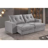 Sofá 3 Lugares Retrátil E Reclinável Martins M-163 Veludo Cinza - 2