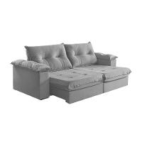 Sofá 3 Lugares Retrátil E Reclinável Martins M-164 Veludo Cinza - 1