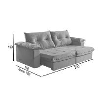 Sofá 3 Lugares Retrátil E Reclinável Martins M-164 Veludo Cinza - 3