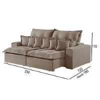 Sofá 3 Lugares Retrátil E Reclinável Linho M-144 Martins Bege - 3