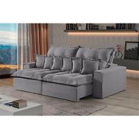 Sofá 2 Lugares Retrátil E Reclinável Linho M-144 Martins Cinza - 2