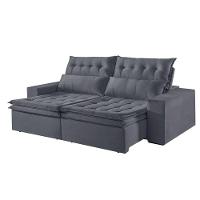 Sofá 4 Lugares Retrátil E Reclinável Martins M-118 Veludo Grafite - 1