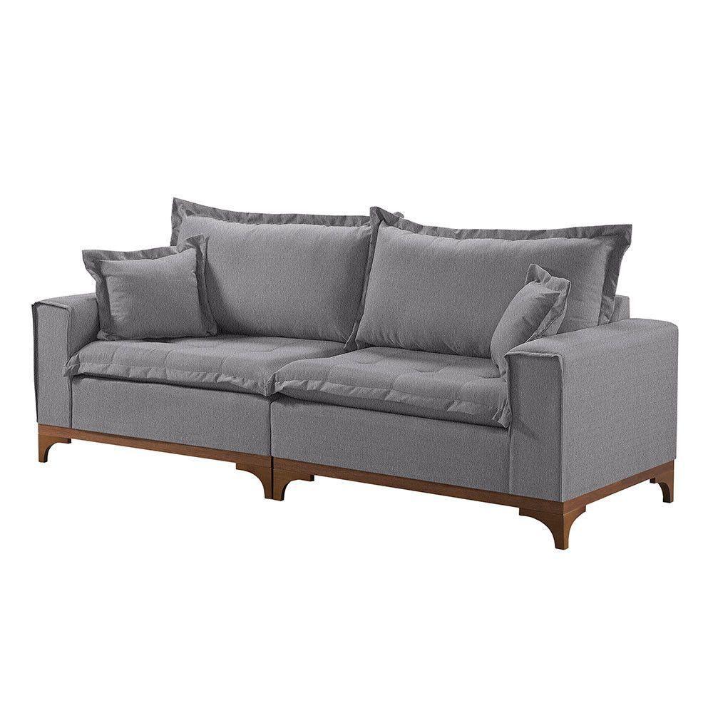 Sofá 3 Lugares Living Linho M-47 Martins Cinza - 1