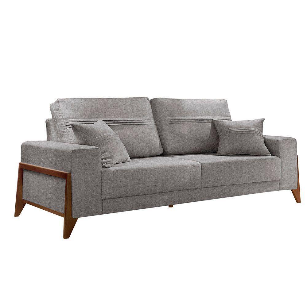 Sofá 3 Lugares Living Linho M-130 Martins Cinza - 1