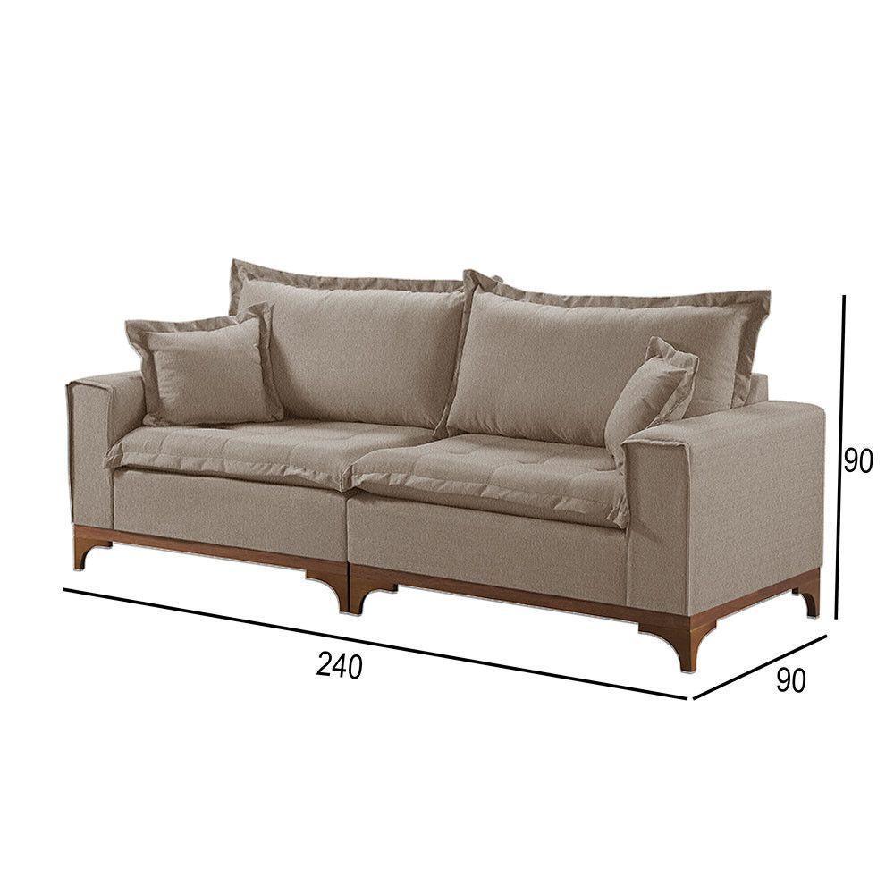 Sofá 4 Lugares Living Linho M-47 Martins Bege - 3