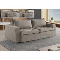 Sofá Cama 3 Lugares Retrátil Reclinável Linho M-184 Martins Bege