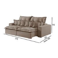 Sofá 2 Lugares Retrátil E Reclinável Linho M-144 Martins Bege - 3