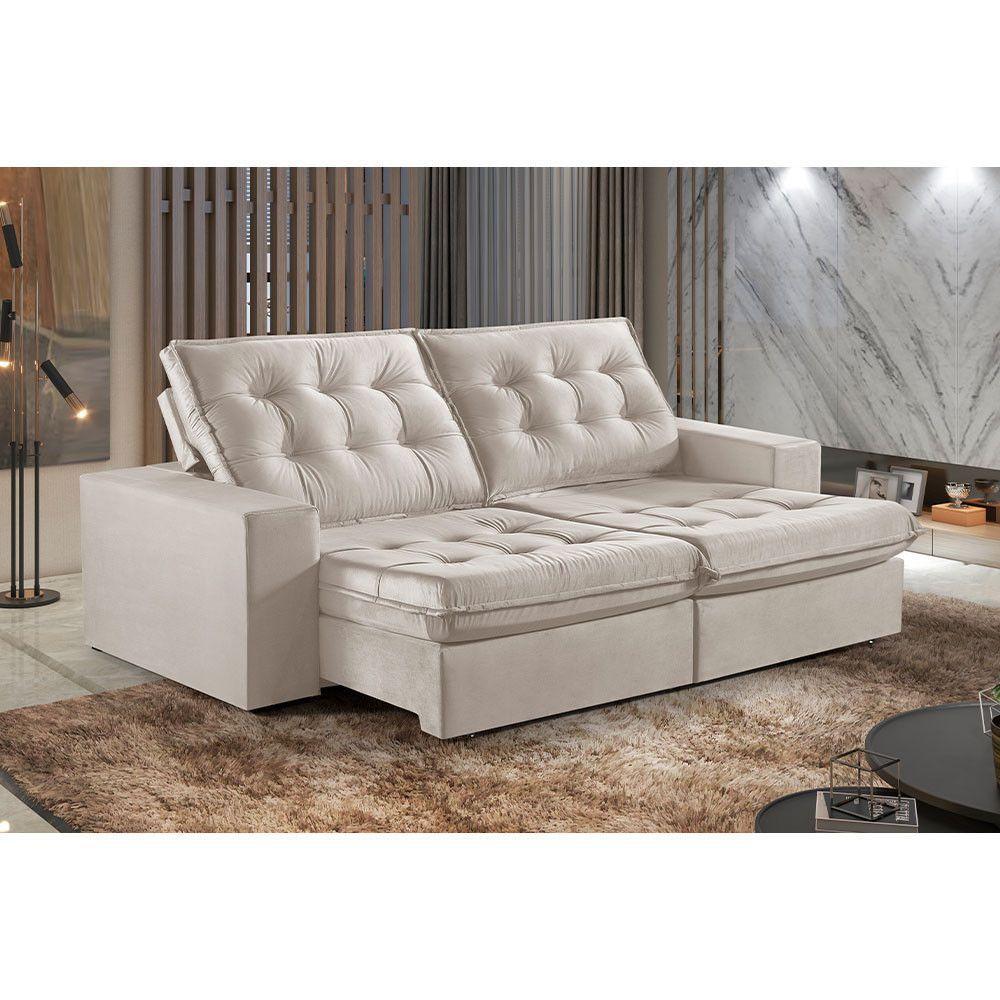 Sofá 2 Lugares Retrátil E Reclinável Martins M-165 Veludo Creme - 2