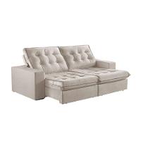 Sofá 2 Lugares Retrátil E Reclinável Martins M-165 Veludo Creme - 1