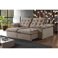 Sofá 2 Lugares Retrátil E Reclinável Martins M-147 Veludo Bege - 3