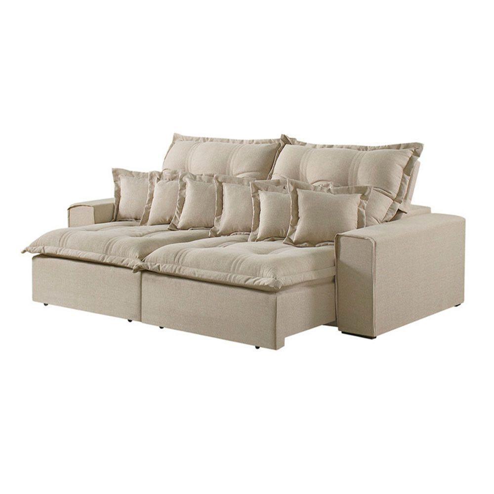 Sofá 2 Lugares Retrátil E Reclinável Linho M-144 Martins Creme - 1