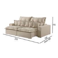 Sofá 2 Lugares Retrátil E Reclinável Linho M-144 Martins Creme - 3
