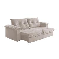 Sofá 3 Lugares Retrátil E Reclinável Martins M-164 Veludo Creme - 1