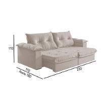 Sofá 3 Lugares Retrátil E Reclinável Martins M-164 Veludo Creme - 3