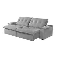 Sofá 4 Lugares Retrátil E Reclinável Martins M-163 Veludo Cinza - 1