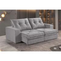 Sofá 4 Lugares Retrátil E Reclinável Martins M-163 Veludo Cinza - 2