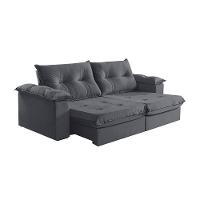 Sofá 2 Lugares Retrátil E Reclinável Martins M-164 Veludo Grafite - 1