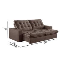 Sofá 2 Lugares Retrátil E Reclinável Martins M-165 Veludo Marrom - 3