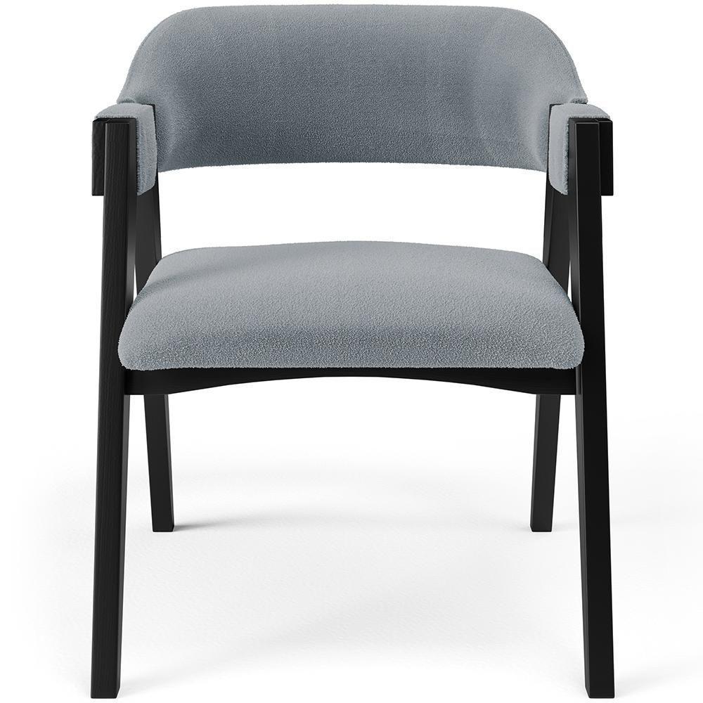 Kit 2 Cadeiras Sala De Jantar Estar Living Estofada Suran L02 Preto Bouclê Cinza - Lyam Decor - 4