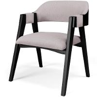 Cadeira Para Sala De Jantar Estar Living Estofada Suran L02 Preto Linho Bege - Lyam Decor - 1