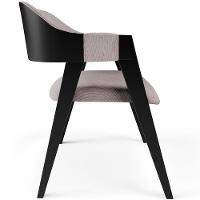 Cadeira Para Sala De Jantar Estar Living Estofada Suran L02 Preto Linho Bege - Lyam Decor - 2