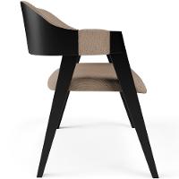 Cadeira Para Sala De Jantar Estar Living Estofada Suran L02 Preto Linho Bege Escuro - Lyam Decor - 2