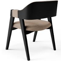 Kit 2 Cadeiras Sala De Jantar Estar Living Estofada Suran L02 Preto Linho Bege Escuro - Lyam Decor - 5