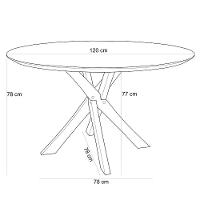 Mesa De Jantar Redonda Cora 120cm Off White M04 Com 04 Cadeiras Living Suran Suede Rosê - Lyam - 3