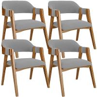 Kit 04 Cadeiras Para Sala De Jantar E Estar Living Estofada Suran L02 Suede Cinza - Lyam - 1