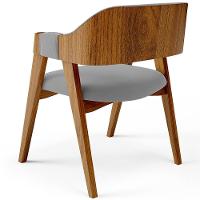 Kit 04 Cadeiras Para Sala De Jantar E Estar Living Estofada Suran L02 Suede Cinza - Lyam - 5