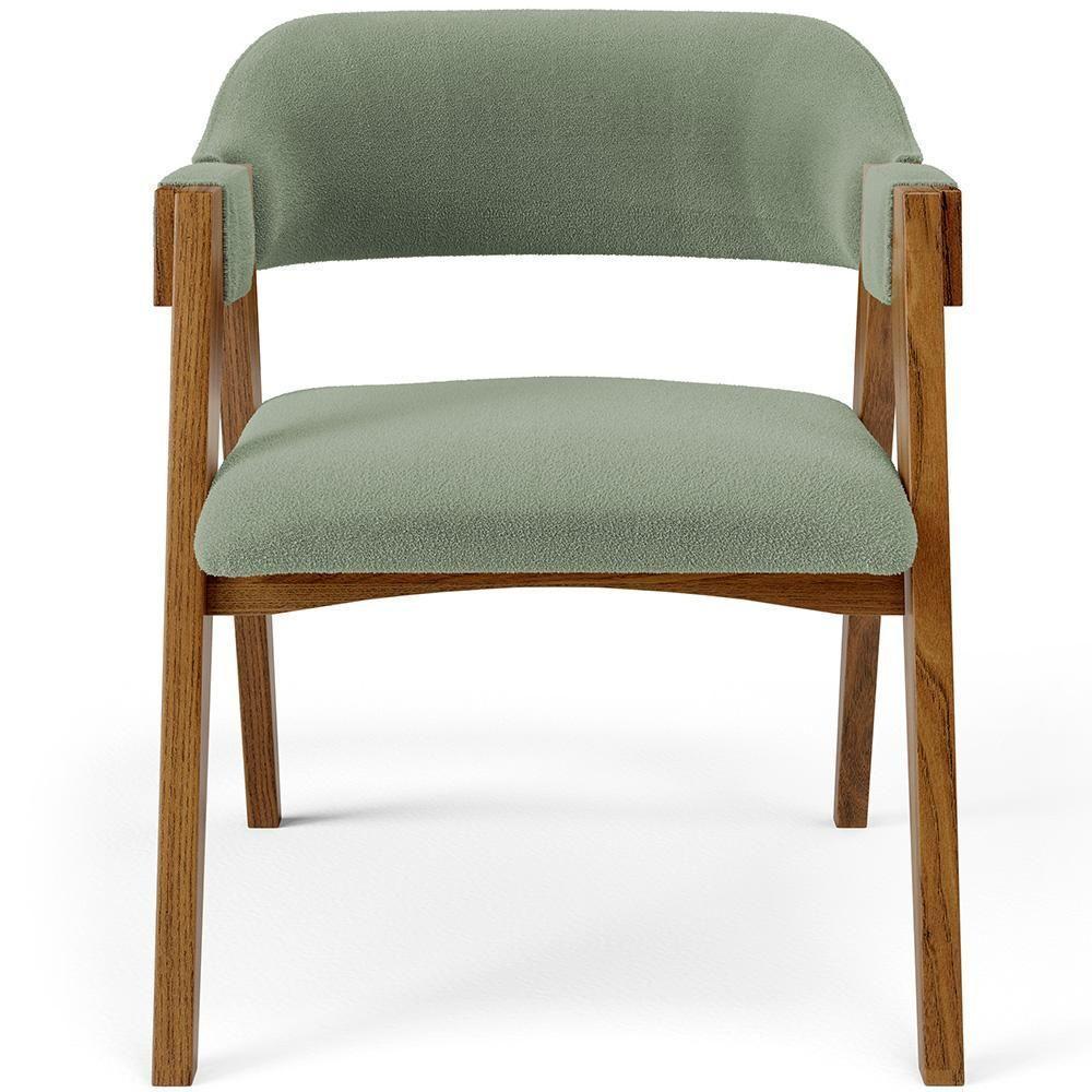 Mesa De Jantar Redonda Cora 120cm Off White M04 Com 04 Cadeiras Living Suran Bouclê Oliva - Lyam - 6