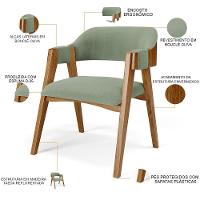 Mesa De Jantar Redonda Cora 120cm Off White M04 Com 04 Cadeiras Living Suran Bouclê Oliva - Lyam - 5