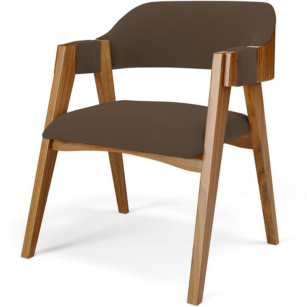 Mesa De Jantar Redonda Cora 120cm Off White M04 Com 04 Cadeiras Living Suran Suede Marrom - Lyam - 3