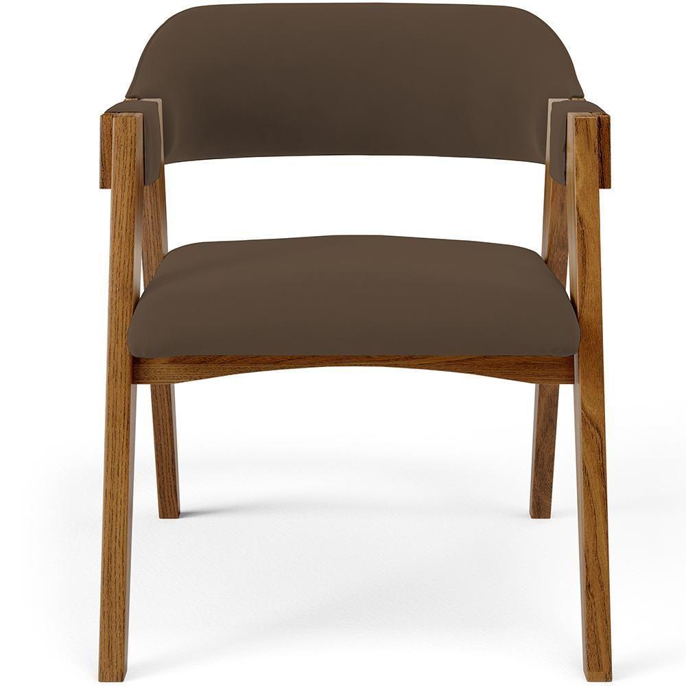 Mesa De Jantar Redonda Cora 120cm Off White M04 Com 04 Cadeiras Living Suran Suede Marrom - Lyam - 6