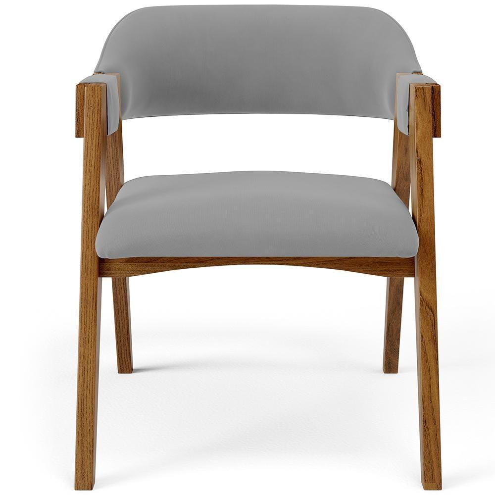 Mesa De Jantar Redonda Cora 120cm Off White M04 Com 04 Cadeiras Living Suran Suede Cinza - Lyam - 4