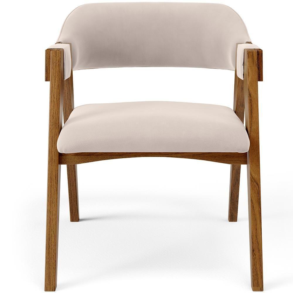 Mesa De Jantar Redonda Cora 120cm Off White M04 Com 04 Cadeiras Living Suran Suede Bege - Lyam - 3