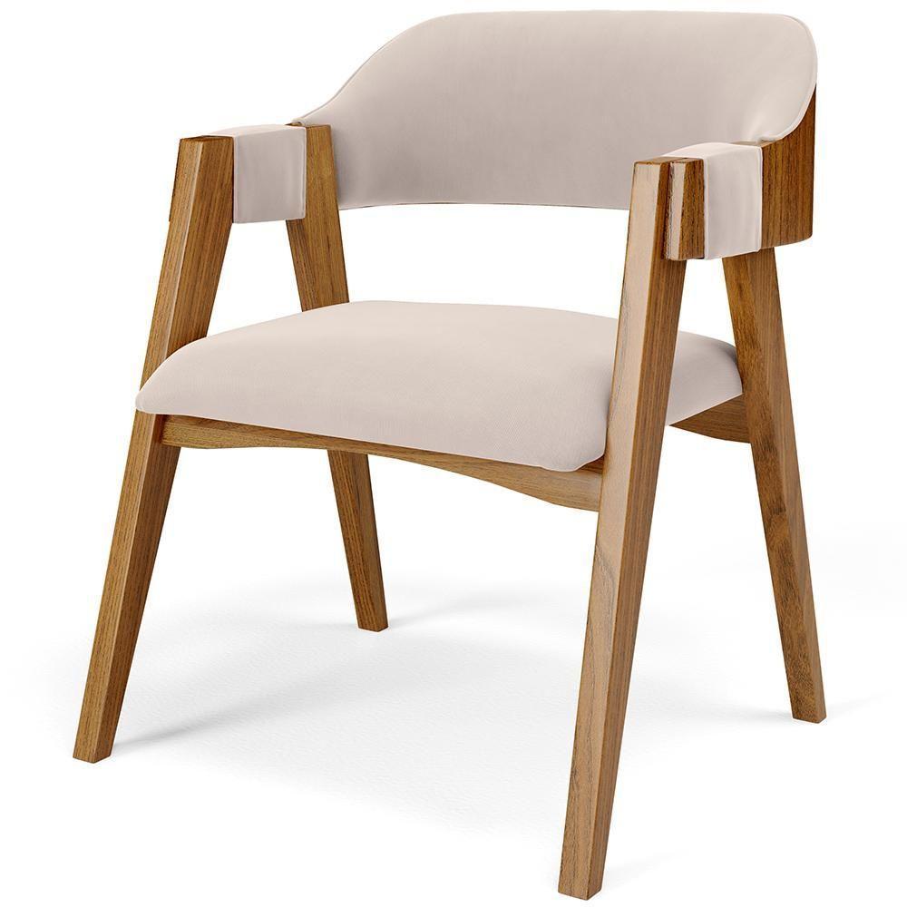 Mesa De Jantar Redonda Cora 120cm Off White M04 Com 04 Cadeiras Living Suran Suede Bege - Lyam - 6