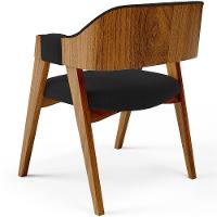 Kit 04 Cadeiras Para Sala De Jantar E Estar Living Estofada Suran L02 Bouclê Preto - Lyam - 5