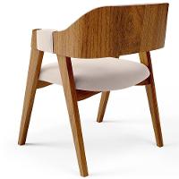 Kit 04 Cadeiras Para Sala De Jantar E Estar Living Estofada Suran L02 Suede Bege - Lyam - 5