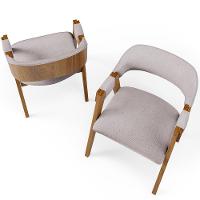 Kit 02 Cadeiras Para Sala De Jantar E Estar Living Estofada Suran L02 Linho Bege - Lyam