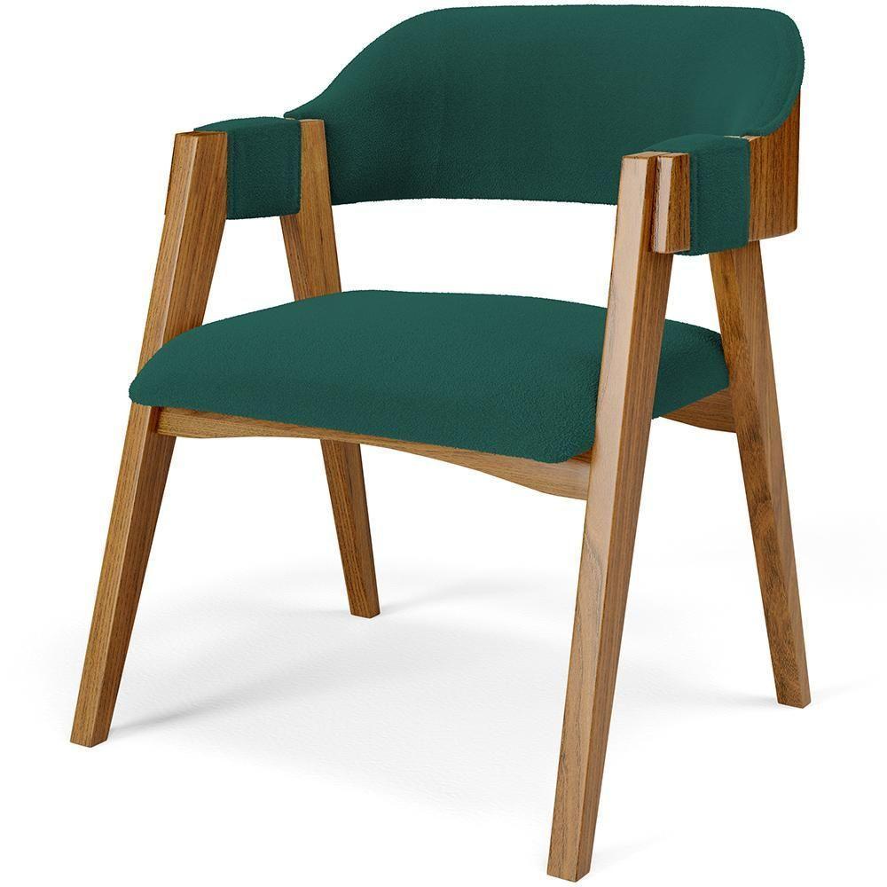 Mesa De Jantar Redonda Cora 120cm Off White M04 Com 04 Cadeiras Living Suran Bouclê Verde - Lyam - 7