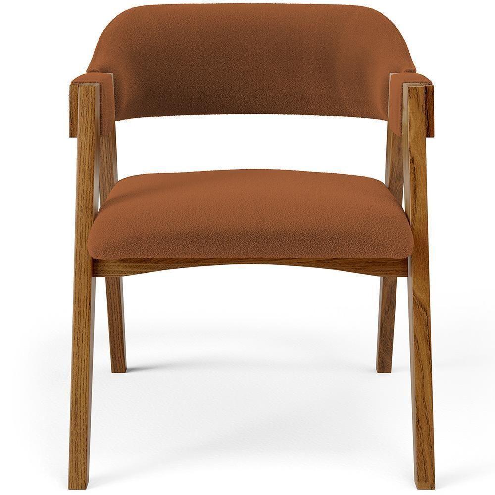 Mesa De Jantar Redonda Cora 120cm Off White M04 Com 04 Cadeiras Living Suran Bouclê Terracota - Lyam - 6