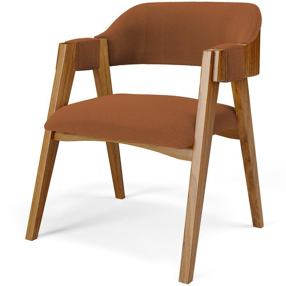 Mesa De Jantar Redonda Cora 120cm Off White M04 Com 04 Cadeiras Living Suran Bouclê Terracota - Lyam - 7