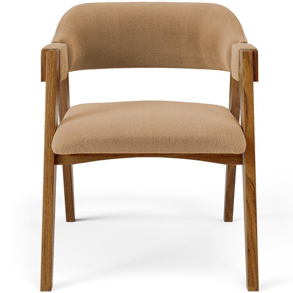 Mesa De Jantar Redonda Cora 120cm Off White M04 Com 04 Cadeiras Living Suran Bouclê Mostarda - Lyam - 8