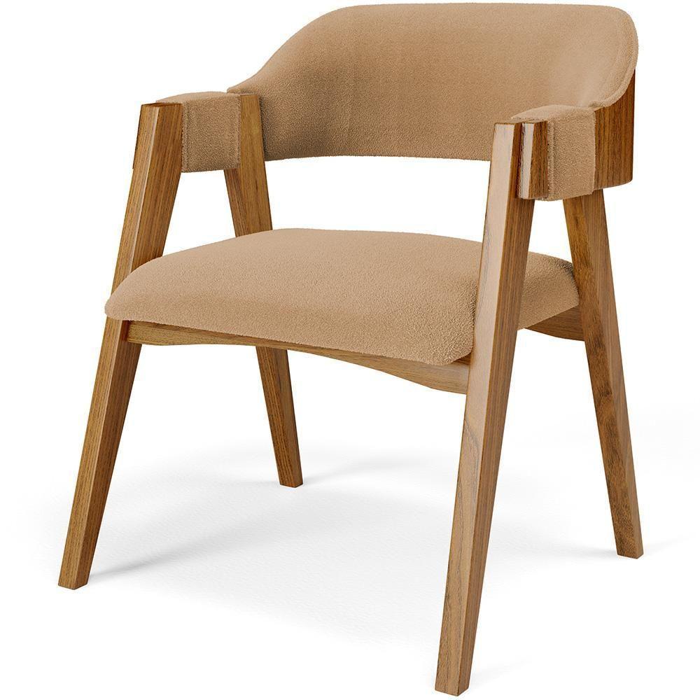 Mesa De Jantar Redonda Cora 120cm Off White M04 Com 04 Cadeiras Living Suran Bouclê Mostarda - Lyam - 10