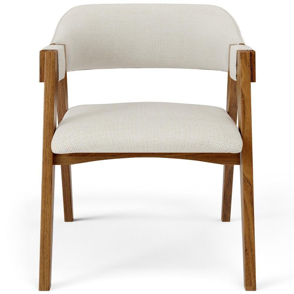 Kit 02 Cadeiras Para Sala De Jantar E Estar Living Estofada Suran L02 Linho Champagne - Lyam - 4