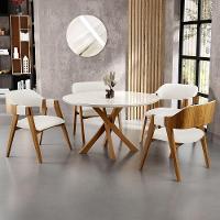 Kit 02 Cadeiras Para Sala De Jantar E Estar Living Estofada Suran L02 Linho Champagne - Lyam - 8