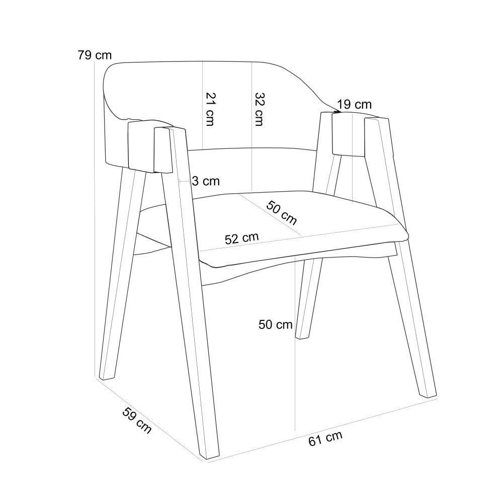 Mesa De Jantar Redonda Cora 120cm Off White M04 Com 04 Cadeiras Living Suran Bouclê Preto - Lyam - 3