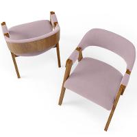 Kit 02 Cadeiras Para Sala De Jantar E Estar Living Estofada Suran L02 Suede Rosê - Lyam - 3